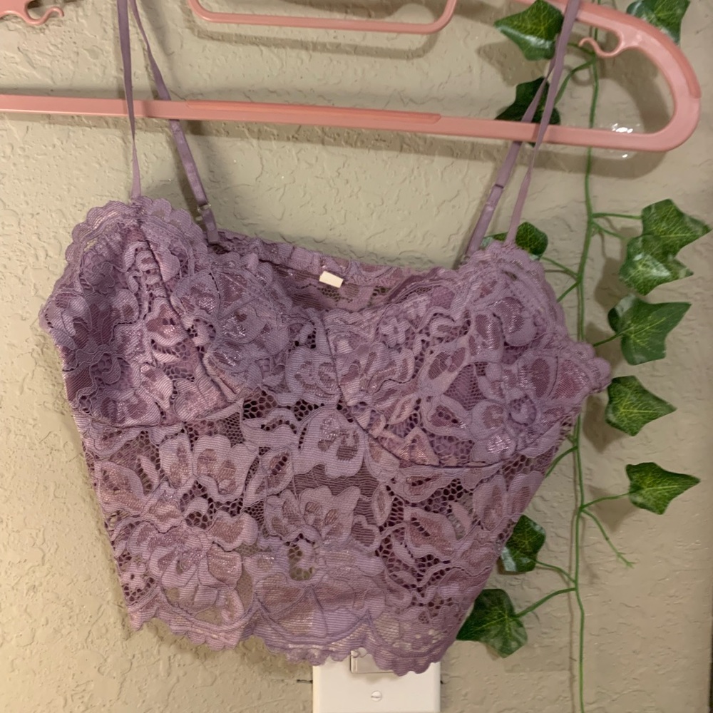 Purple Lace crop top